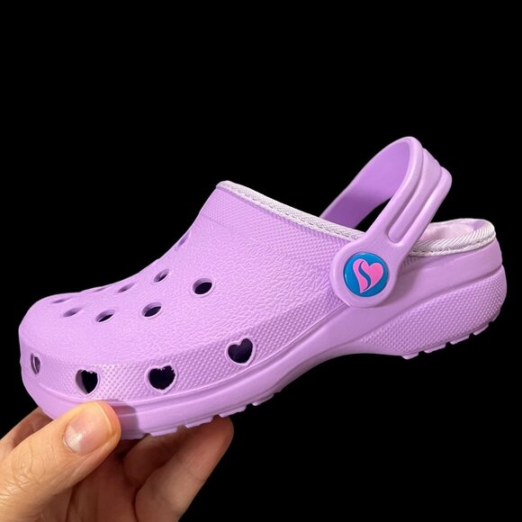 Skechers Toddler Girls Faux Fur Slip On Clog Size 9-10 Lavender Warm Comfort - Picture 1 of 8